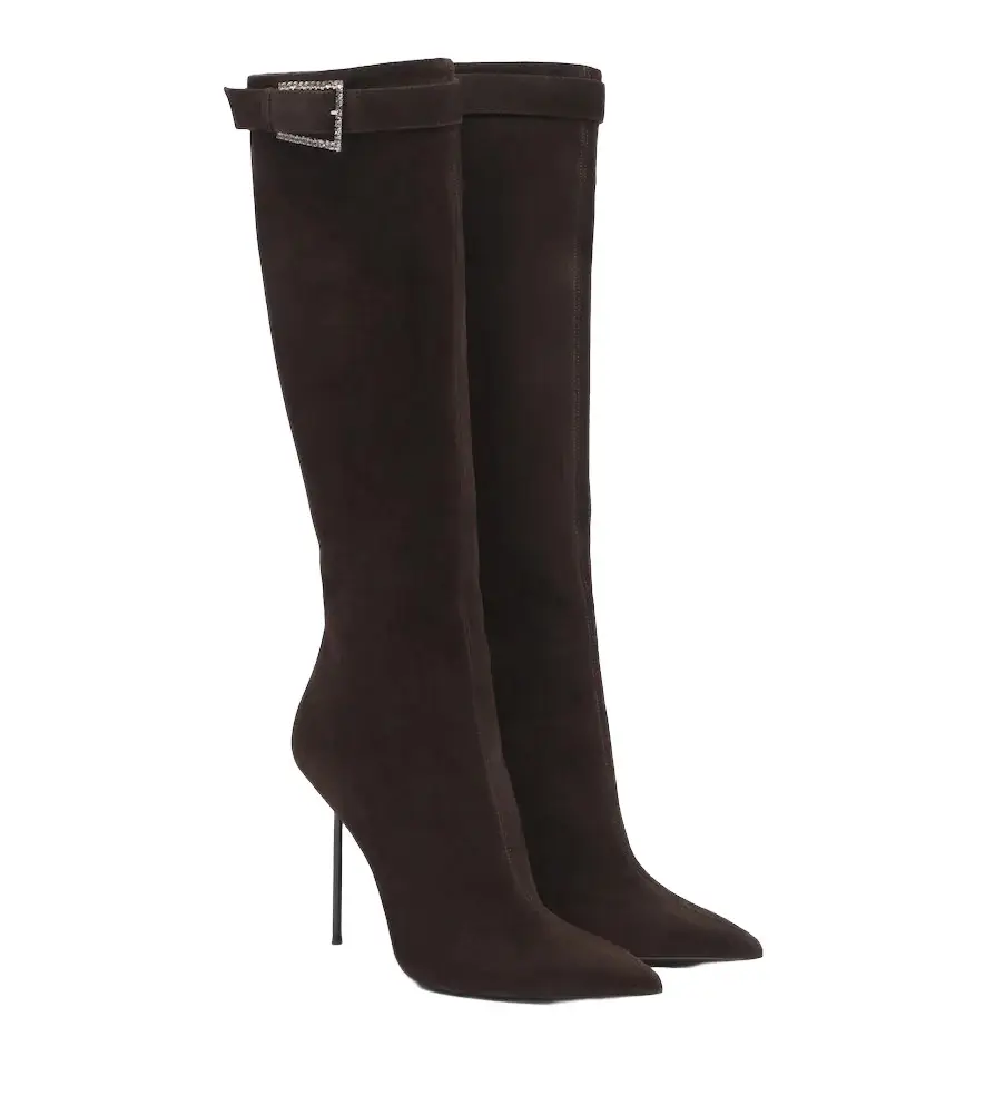 Lidia embellished suede knee-high boots Lidia embellished suede knee-high boots