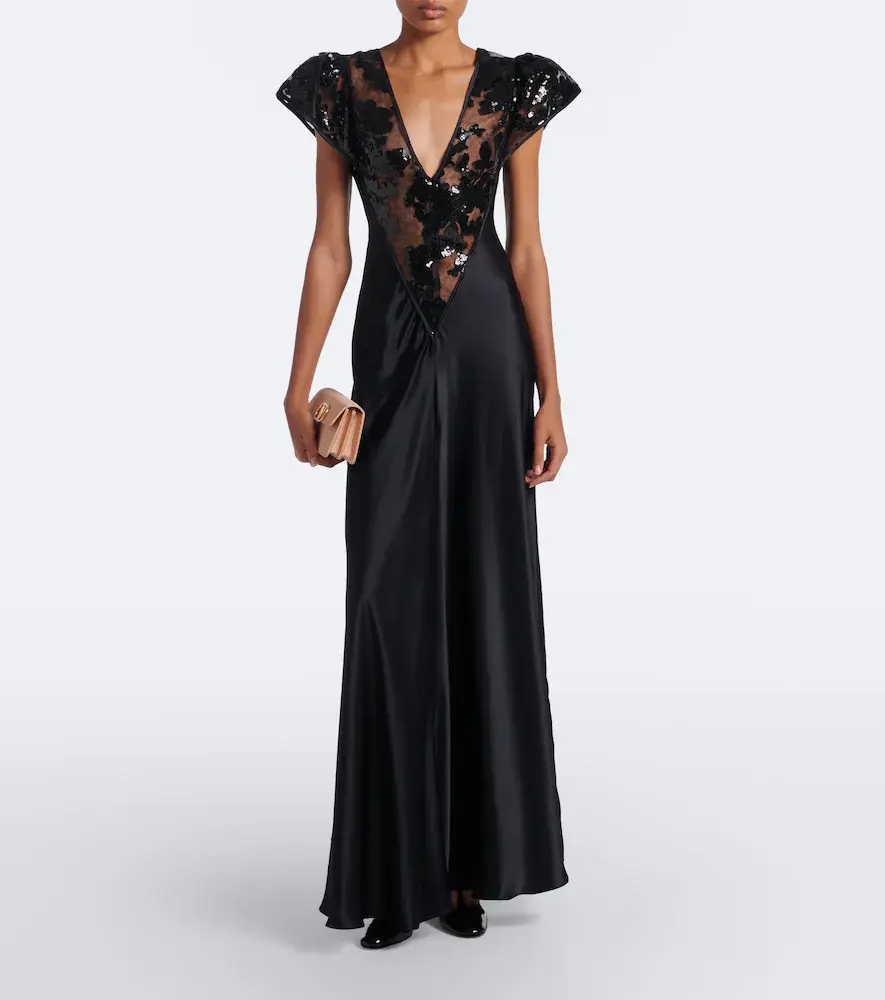 Rodarte Lace-trimmed sequined silk satin gown | Thumbnail 5 Rodarte Lace-trimmed sequined silk satin gown | Thumbnail 5