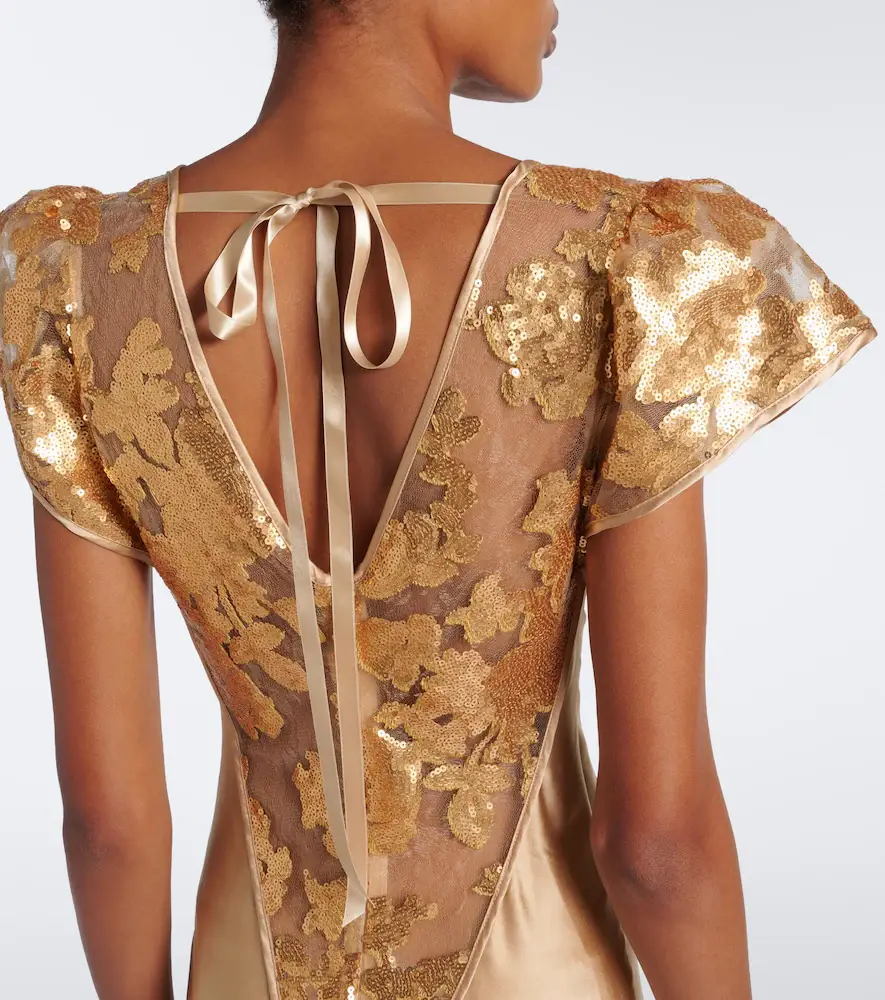 Rodarte Lace-trimmed sequined silk satin gown | Thumbnail 5 Rodarte Lace-trimmed sequined silk satin gown | Thumbnail 5