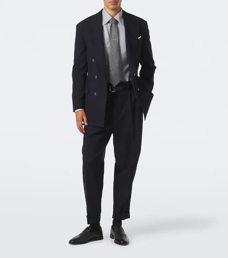Brunello Cucinelli Herringbone wool and cotton blazer | Thumbnail 2