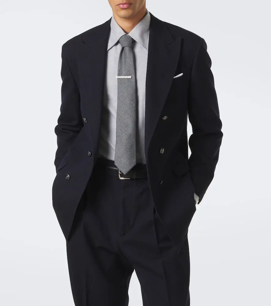 Brunello Cucinelli Herringbone wool and cotton blazer | Thumbnail 5