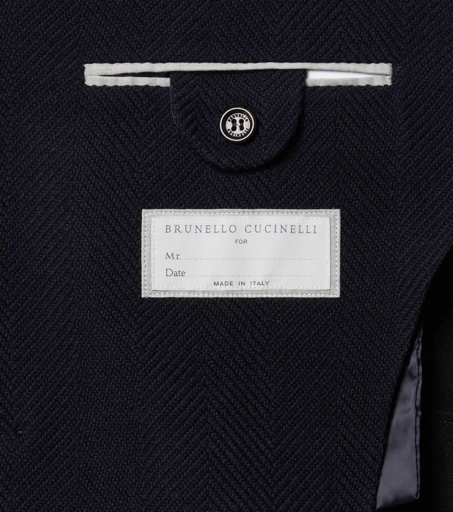 Brunello Cucinelli Herringbone wool and cotton blazer | Thumbnail 6