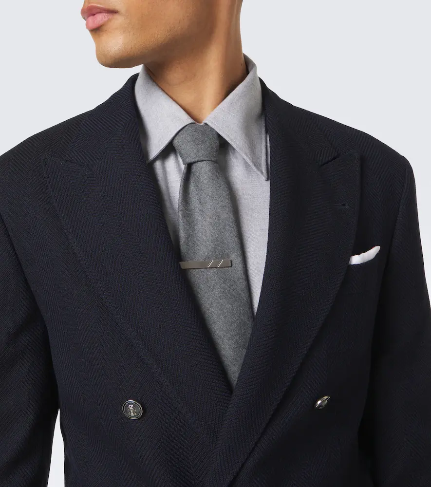Brunello Cucinelli Herringbone wool and cotton blazer | Thumbnail 8