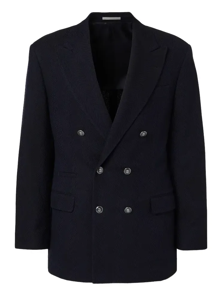 Brunello Cucinelli Herringbone wool and cotton blazer