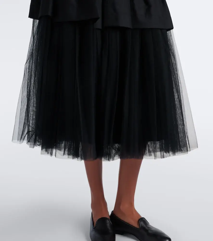 NOIR KEI NINOMIYA Tiered wool and tulle midi skirt | Thumbnail 3 NOIR KEI NINOMIYA Tiered wool and tulle midi skirt | Thumbnail 3
