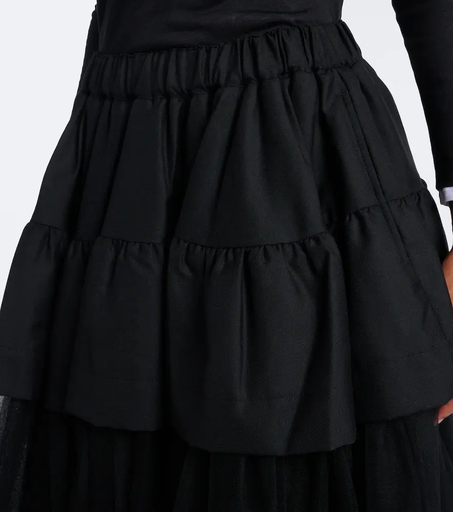 NOIR KEI NINOMIYA Tiered wool and tulle midi skirt | Thumbnail 4 NOIR KEI NINOMIYA Tiered wool and tulle midi skirt | Thumbnail 4