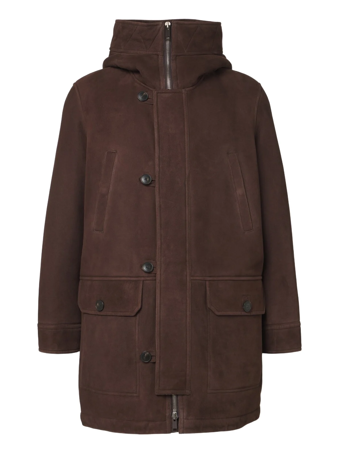 Shearling-lined suede parka Shearling-lined suede parka