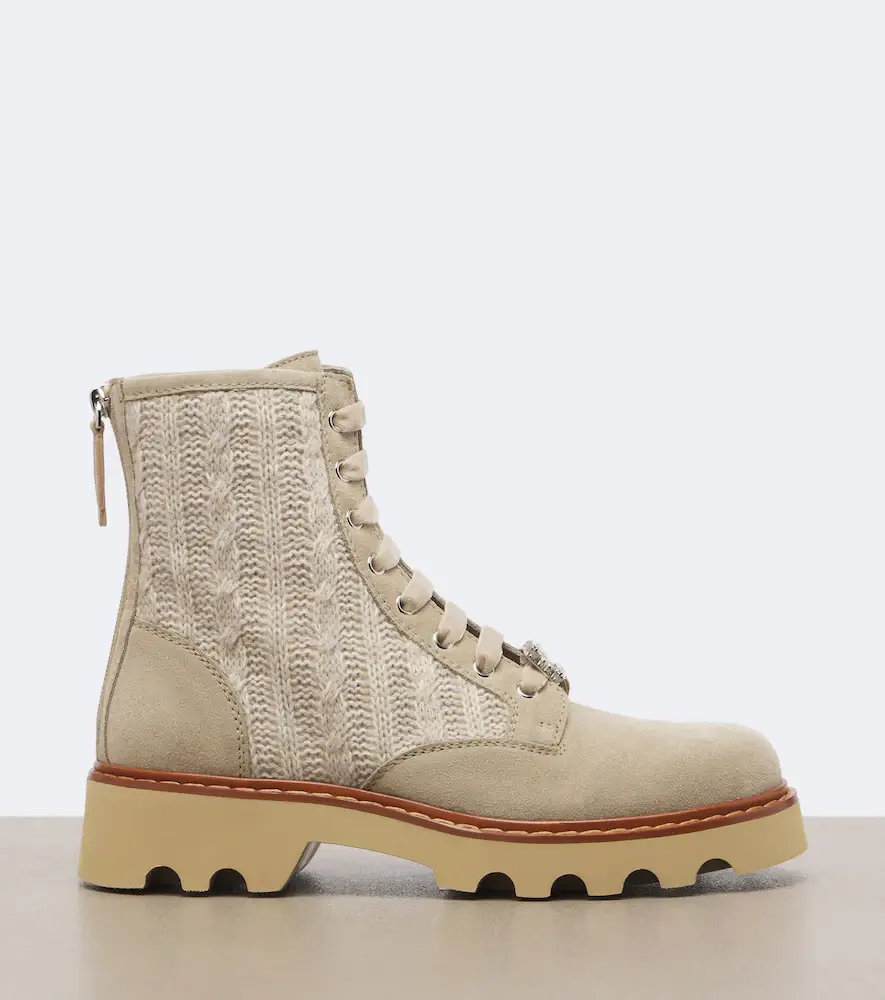 Roger Vivier Viv' Rangers Truck knitted suede ankle boots | Thumbnail 3 Roger Vivier Viv' Rangers Truck knitted suede ankle boots | Thumbnail 3