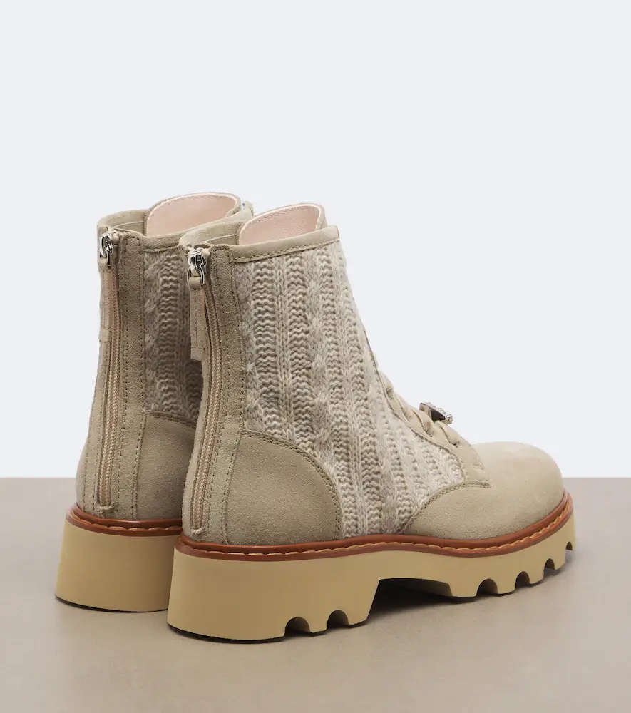 Roger Vivier Viv' Rangers Truck knitted suede ankle boots | Thumbnail 4 Roger Vivier Viv' Rangers Truck knitted suede ankle boots | Thumbnail 4