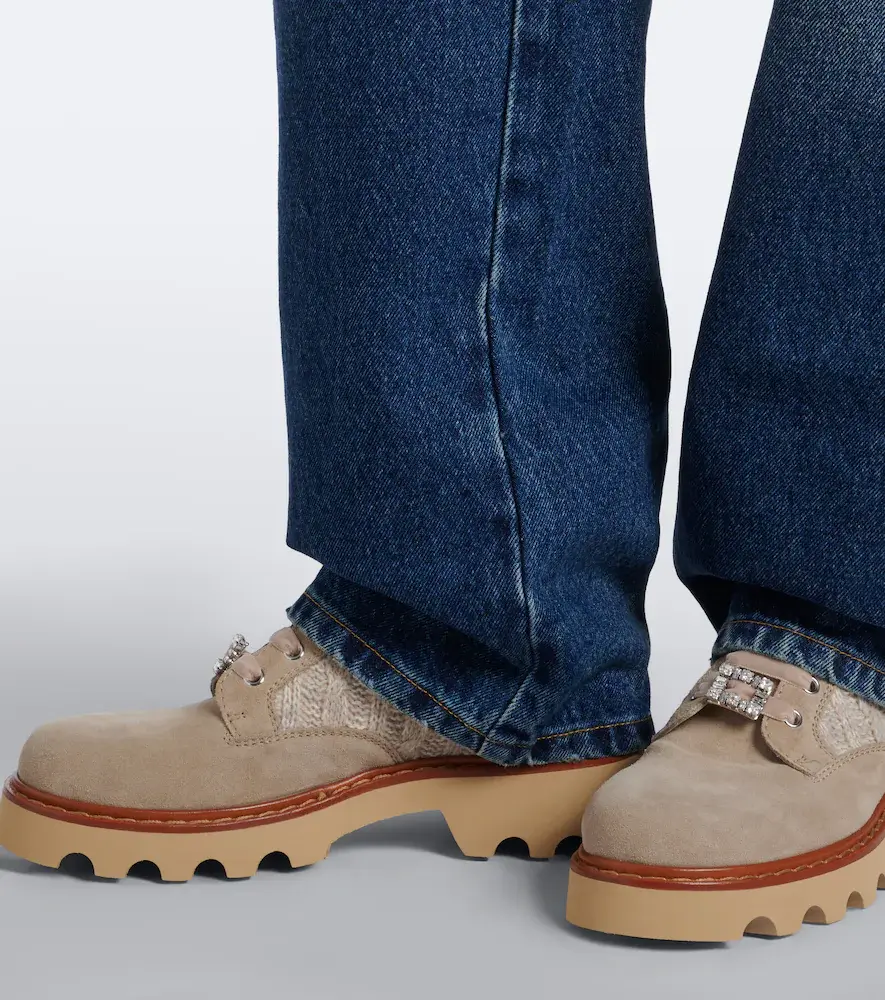 Roger Vivier Viv' Rangers Truck knitted suede ankle boots | Thumbnail 6 Roger Vivier Viv' Rangers Truck knitted suede ankle boots | Thumbnail 6