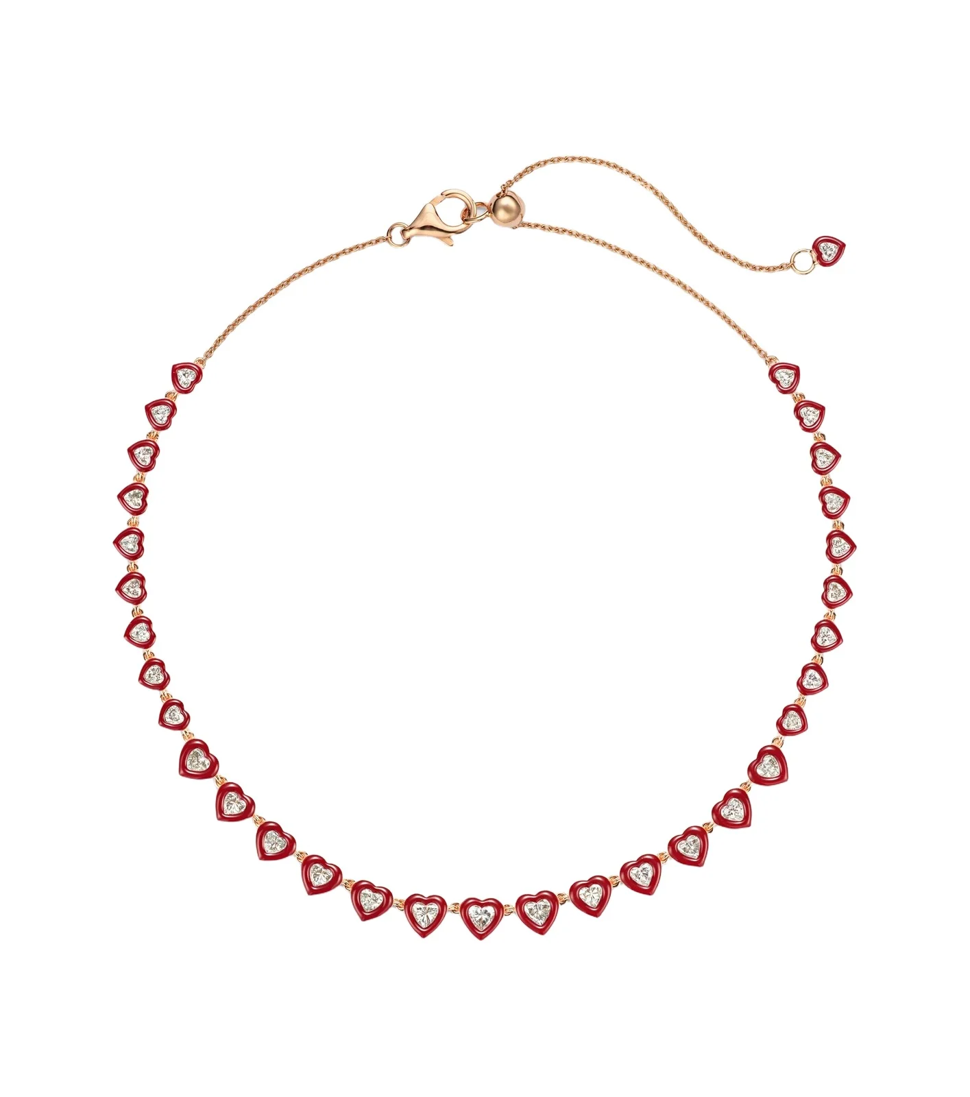 Kamyen Candy Crush 18kt rose gold and enamel necklace with diamonds