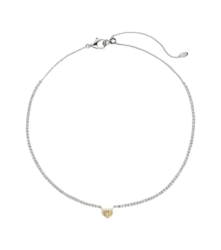 Twin Heart 18kt white gold choker with diamonds Twin Heart 18kt white gold choker with diamonds