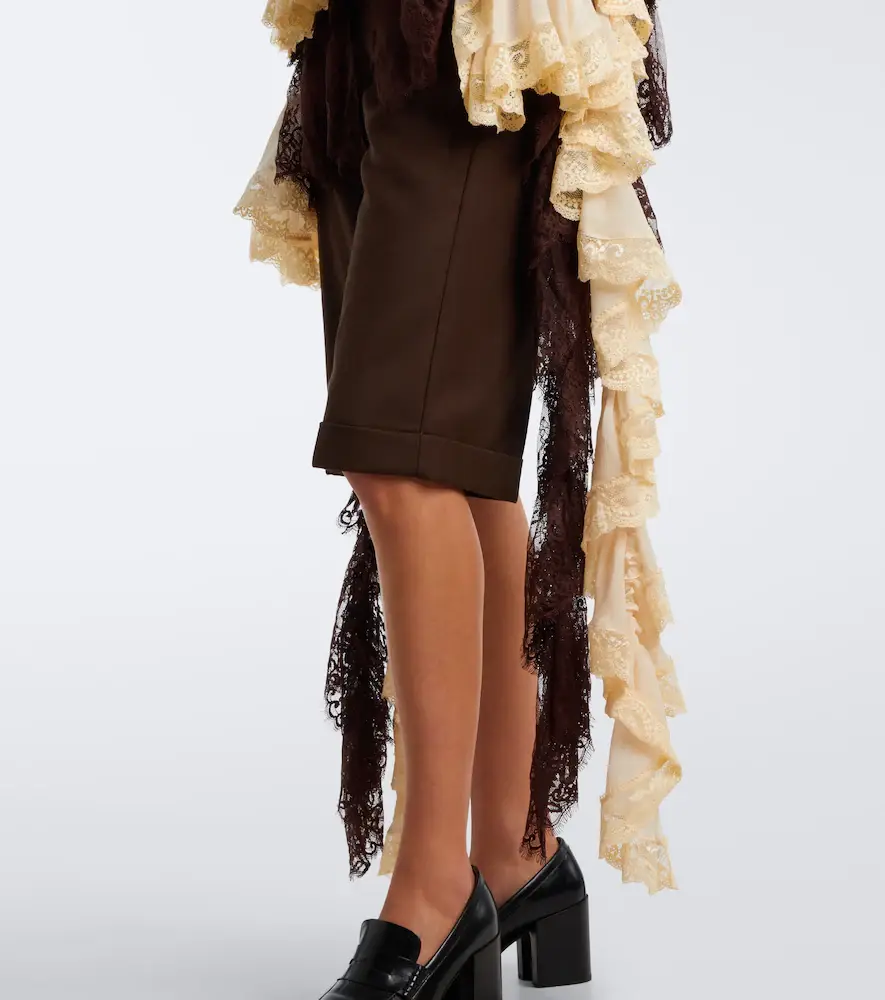 Xu Zhi Ruffled lace-trimmed chiffon blouse | Thumbnail 5 Xu Zhi Ruffled lace-trimmed chiffon blouse | Thumbnail 5