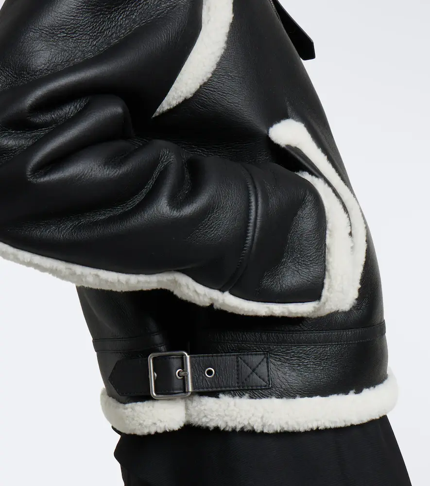Loewe Shearling-trimmed leather jacket | Thumbnail 2
