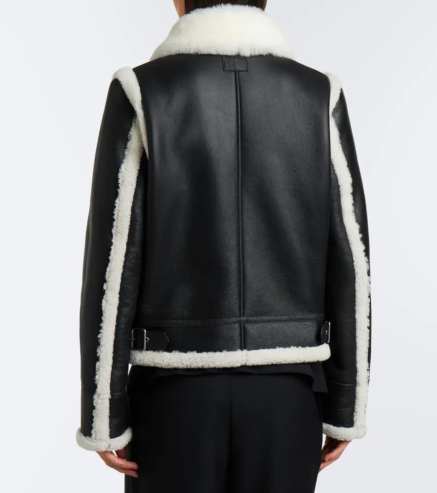 Loewe Shearling-trimmed leather jacket | Thumbnail 4