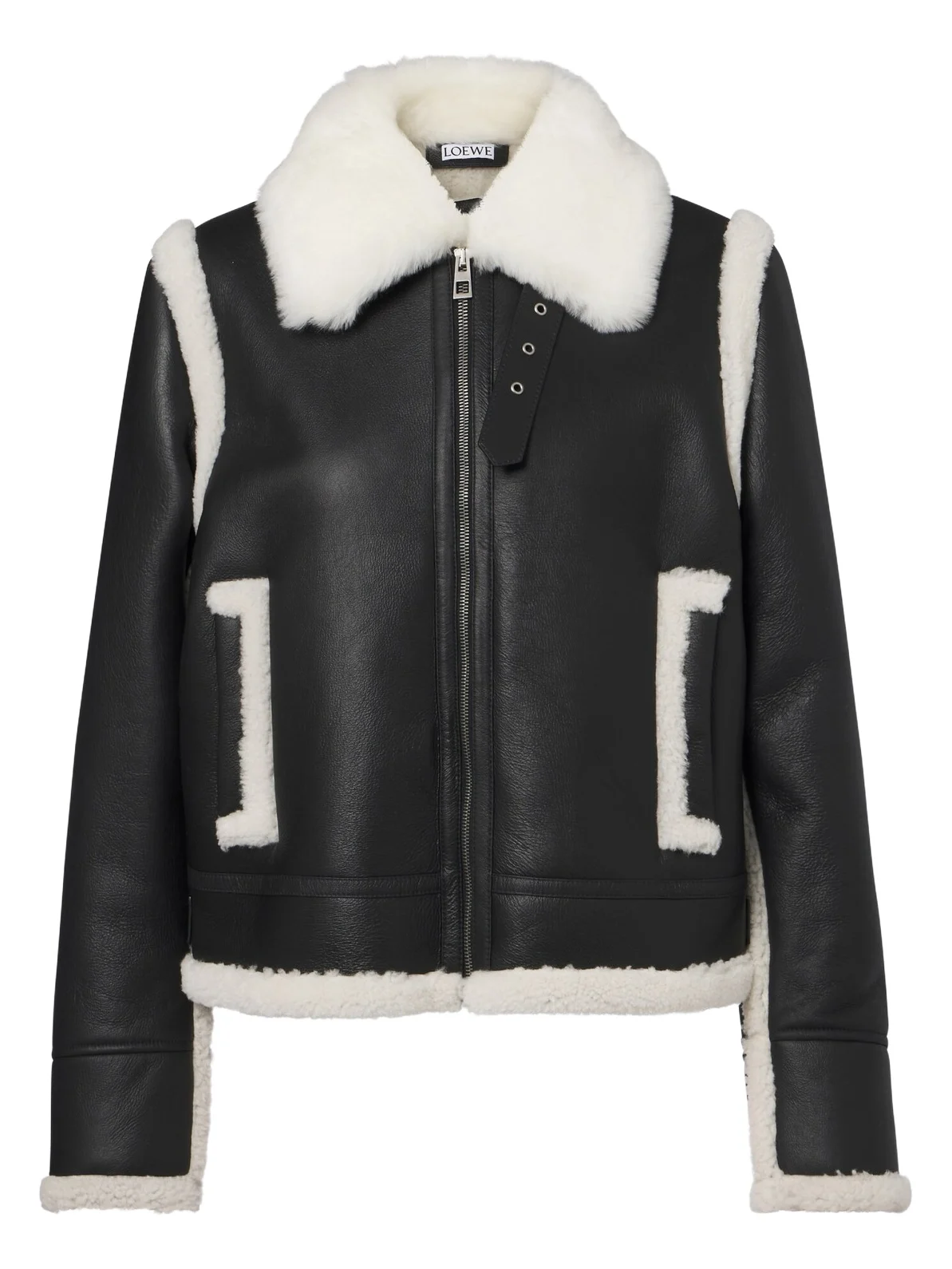Loewe Shearling-trimmed leather jacket