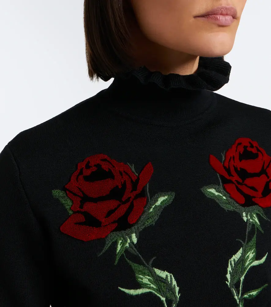 BLUMARINE Embroidered ruffled virgin wool sweater | Thumbnail 3 BLUMARINE Embroidered ruffled virgin wool sweater | Thumbnail 3