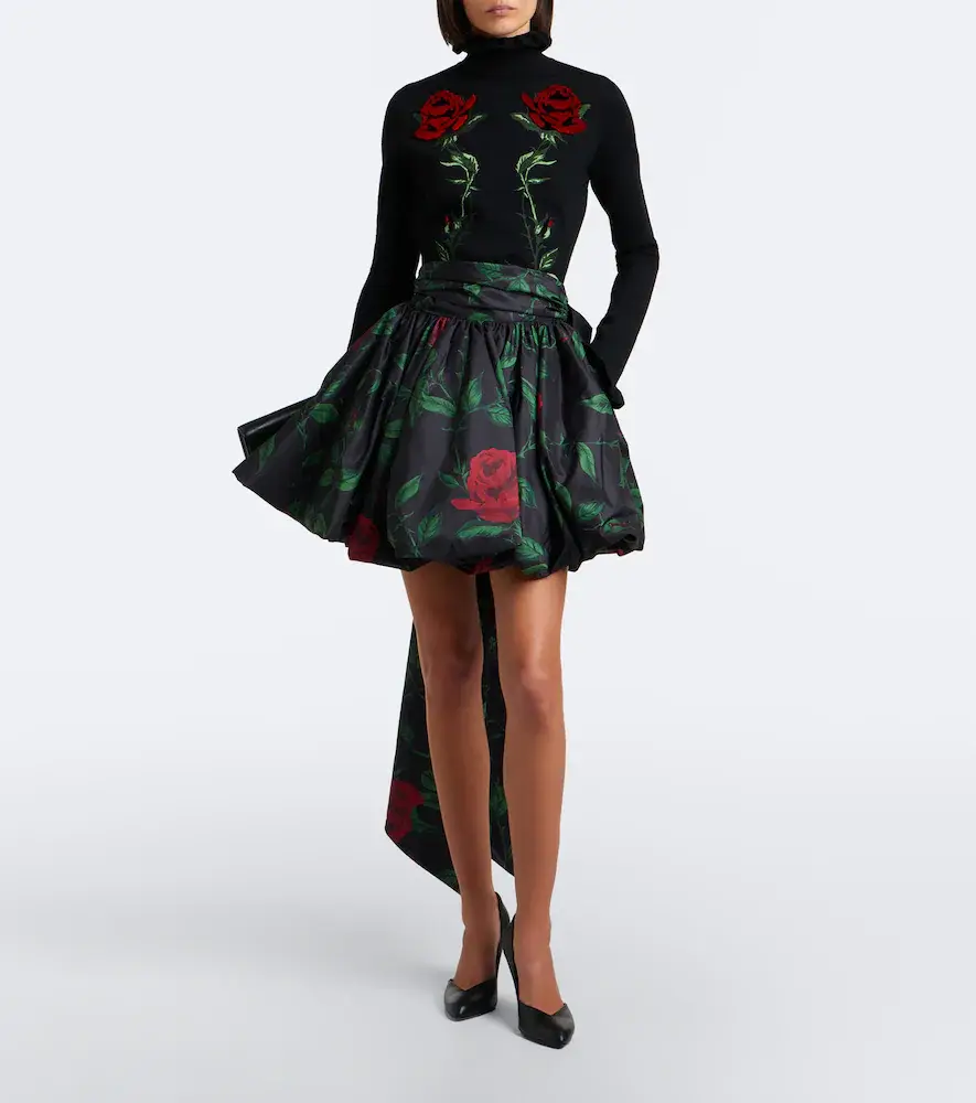 BLUMARINE Bow-detail floral taffeta miniskirt | Thumbnail 2 BLUMARINE Bow-detail floral taffeta miniskirt | Thumbnail 2