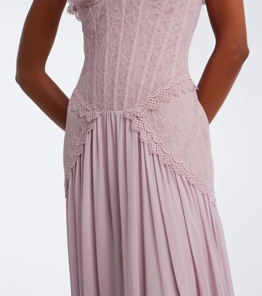 Georges Hobeika Silk-blend georgette and lace corset gown | Thumbnail 5 Georges Hobeika Silk-blend georgette and lace corset gown | Thumbnail 5
