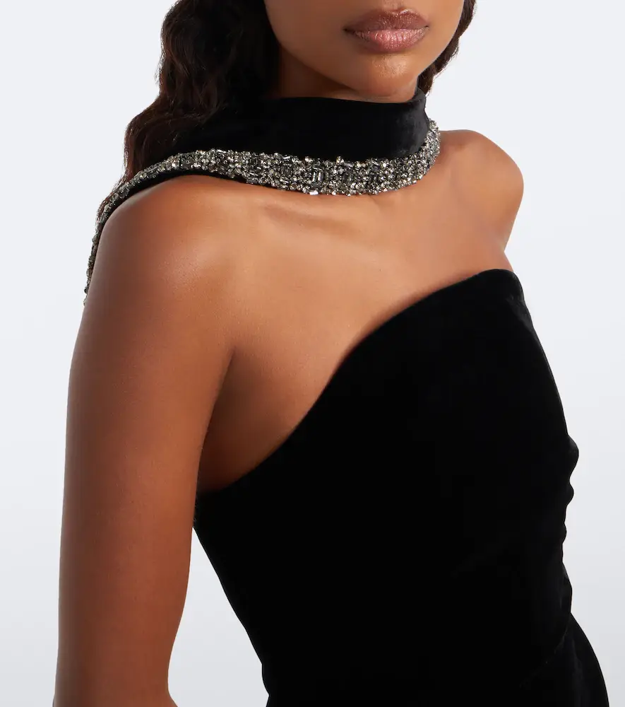 Roland Mouret Embellished halterneck velvet gown | Thumbnail 5