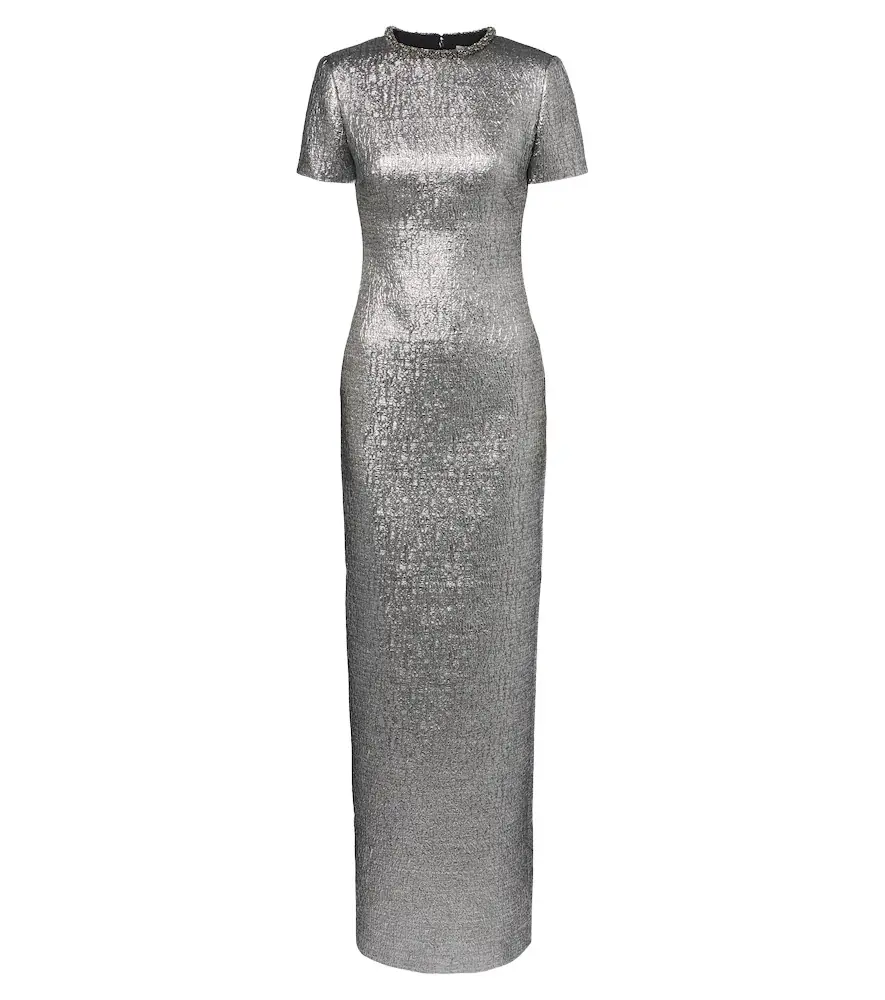 Embellished lamé jacquard gown Embellished lamé jacquard gown