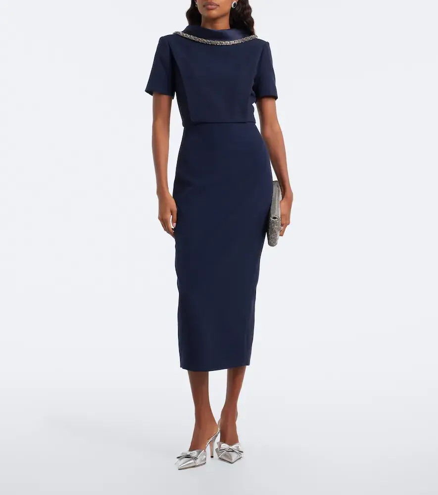 Roland Mouret Embellished crêpe midi dress | Thumbnail 4