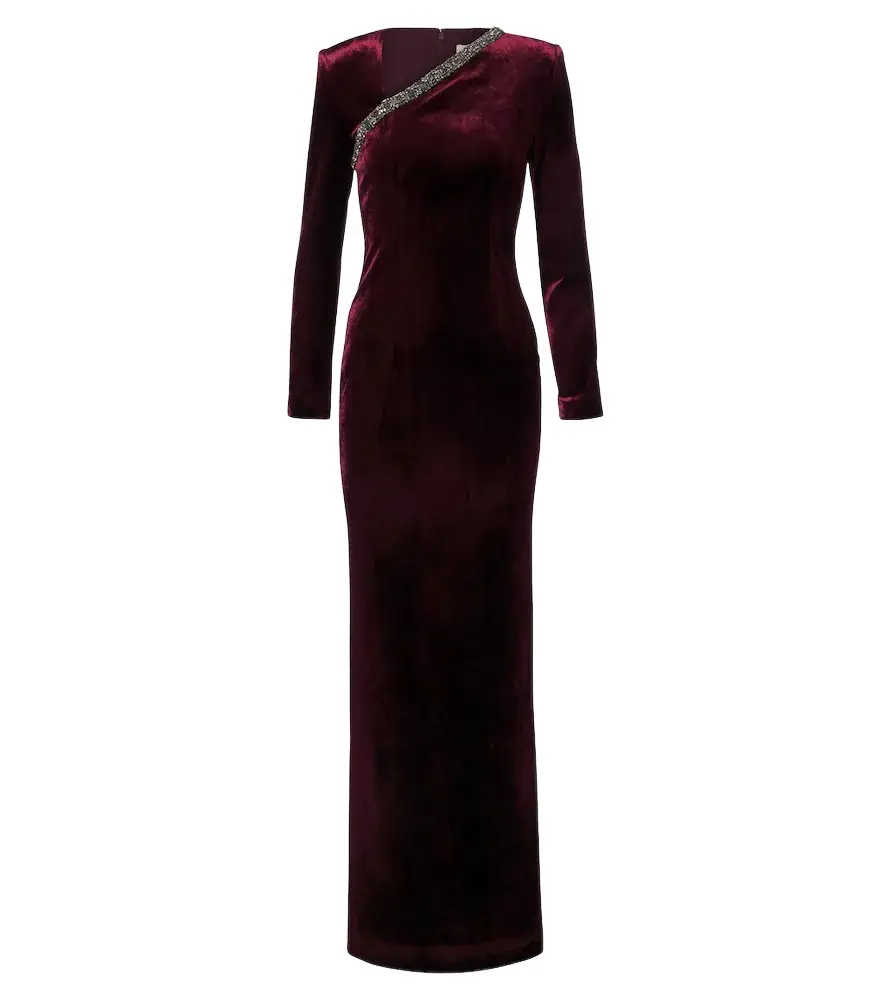 Roland Mouret Embellished velvet gown