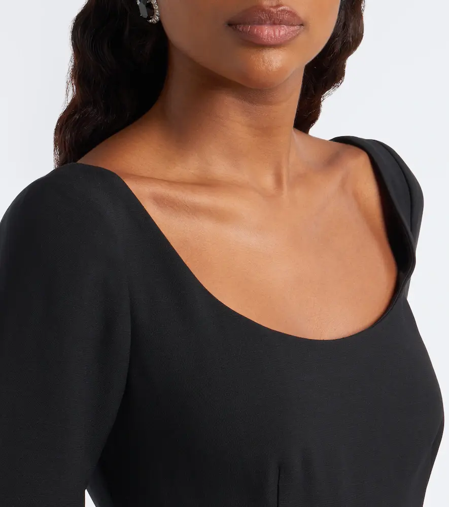 Roland Mouret Floral-appliqué wool and silk midi dress | Thumbnail 2