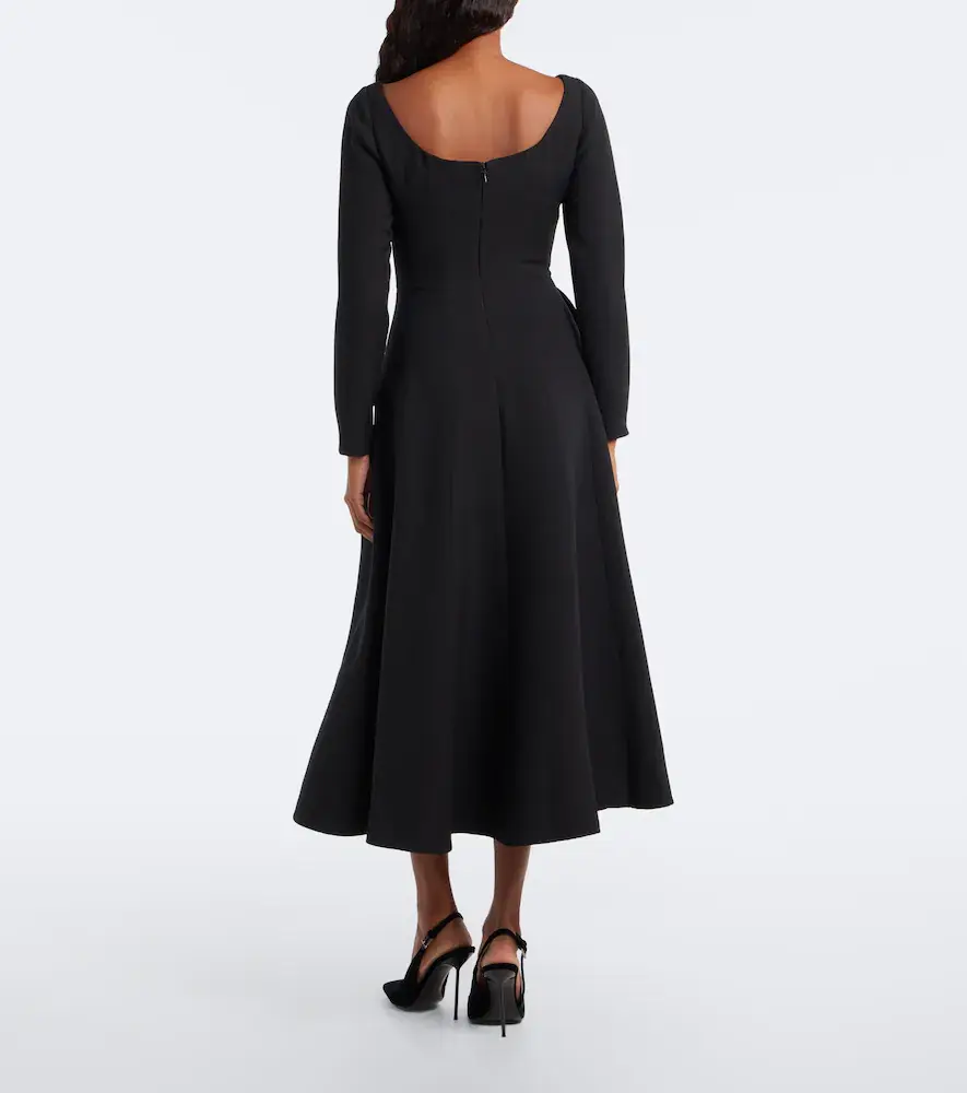 Roland Mouret Floral-appliqué wool and silk midi dress | Thumbnail 3
