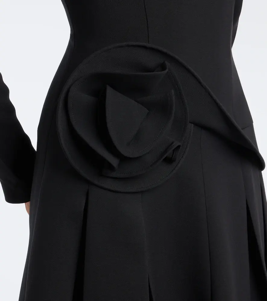 Roland Mouret Floral-appliqué wool and silk midi dress | Thumbnail 4
