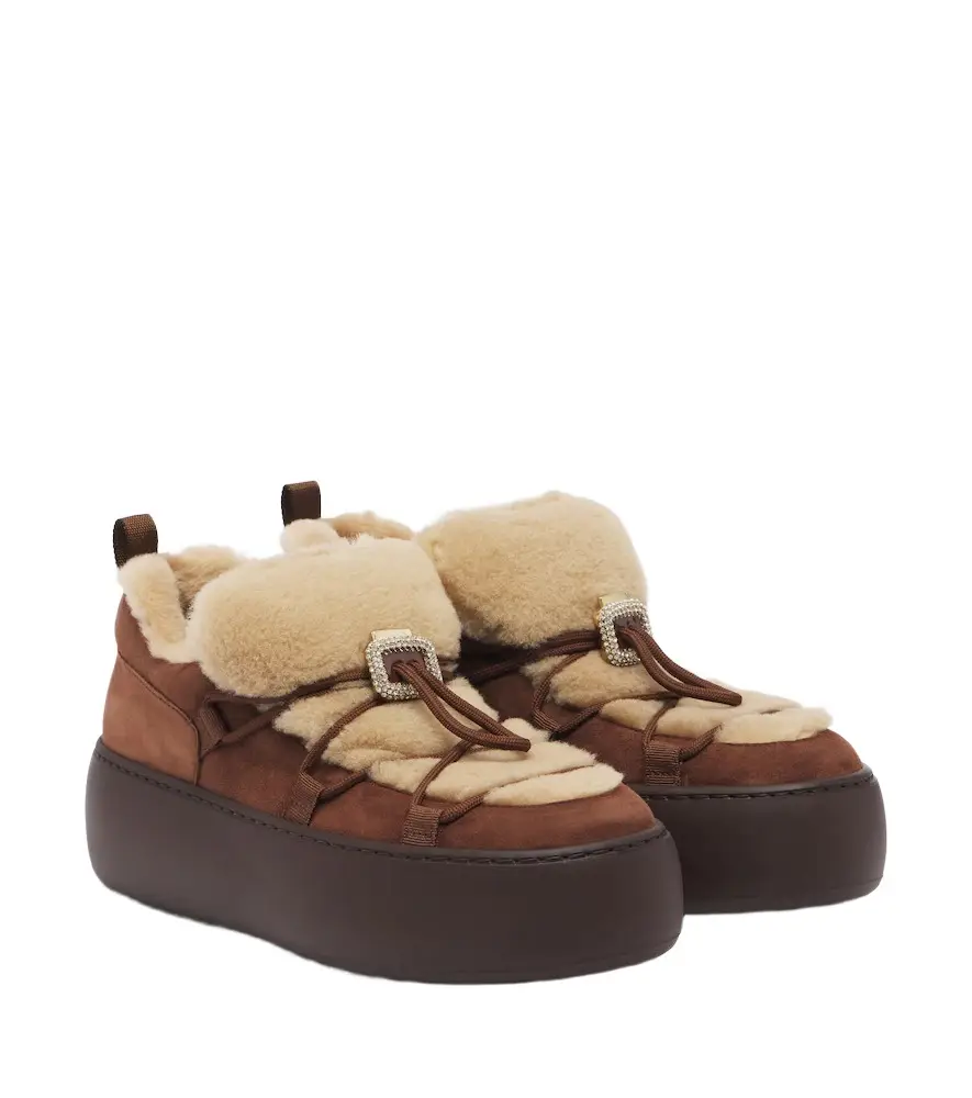 Viv' Up shearling and suede sneakers Viv' Up shearling and suede sneakers