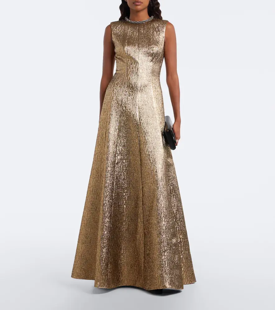 Roland Mouret Embellished lamé jacquard gown | Thumbnail 2 Roland Mouret Embellished lamé jacquard gown | Thumbnail 2
