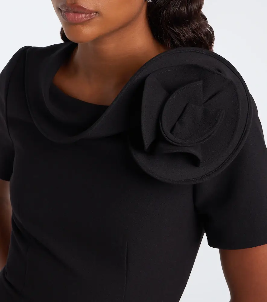 Roland Mouret Floral-appliqué crêpe midi dress | Thumbnail 2