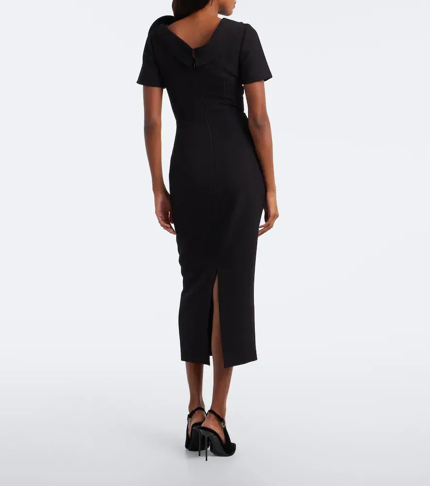 Roland Mouret Floral-appliqué crêpe midi dress | Thumbnail 3