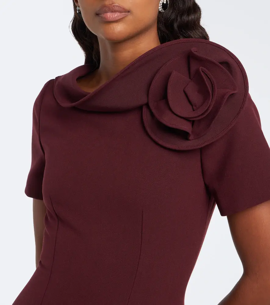 Roland Mouret Floral-appliqué crêpe midi dress | Thumbnail 2