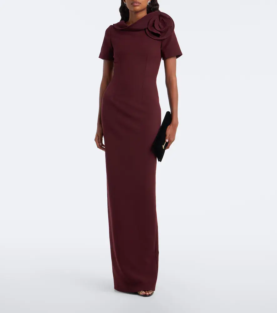 Roland Mouret Floral-appliqué crêpe midi dress | Thumbnail 6