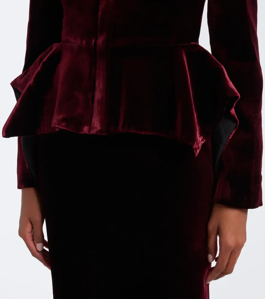 Roland Mouret Embellished peplum velvet blazer | Thumbnail 2 Roland Mouret Embellished peplum velvet blazer | Thumbnail 2