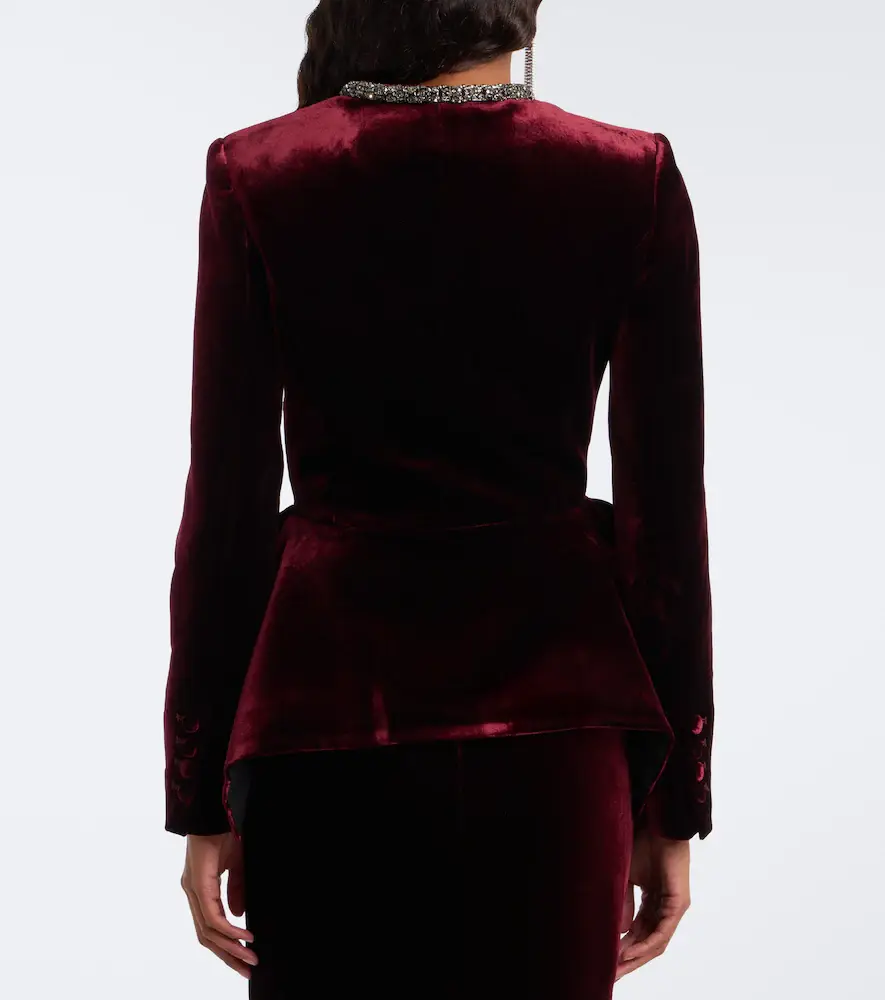 Roland Mouret Embellished peplum velvet blazer | Thumbnail 5 Roland Mouret Embellished peplum velvet blazer | Thumbnail 5
