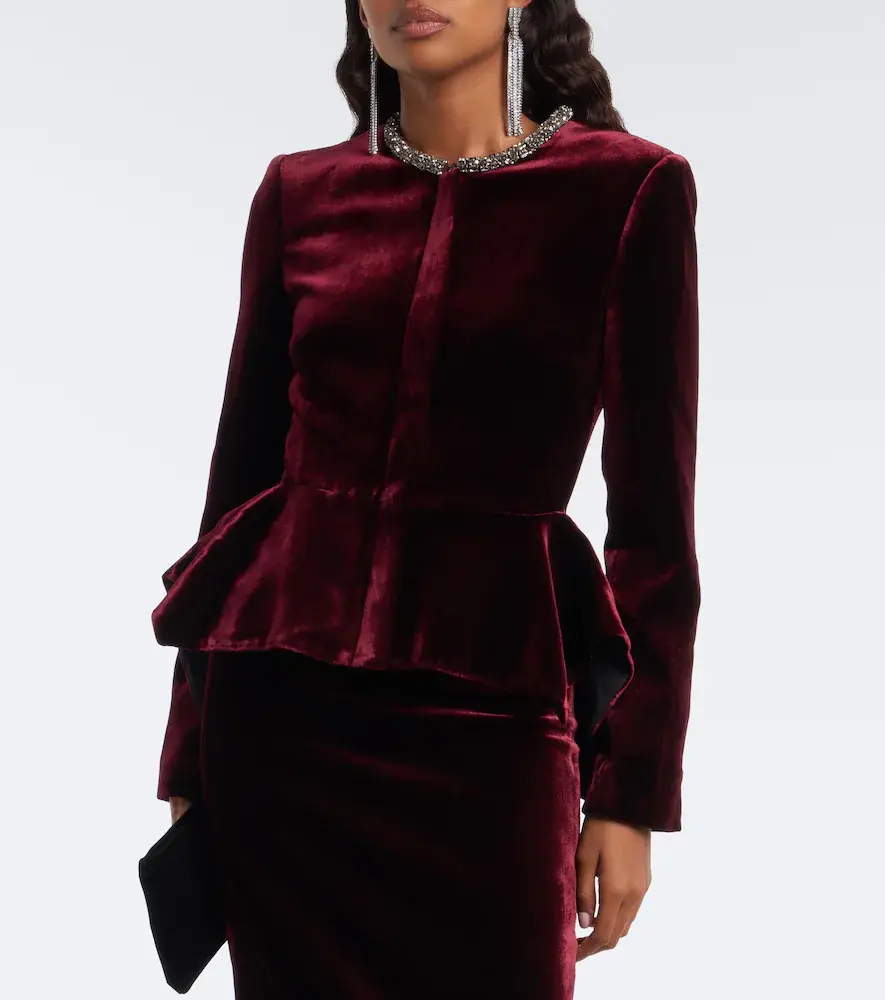 Roland Mouret Embellished peplum velvet blazer | Thumbnail 6 Roland Mouret Embellished peplum velvet blazer | Thumbnail 6