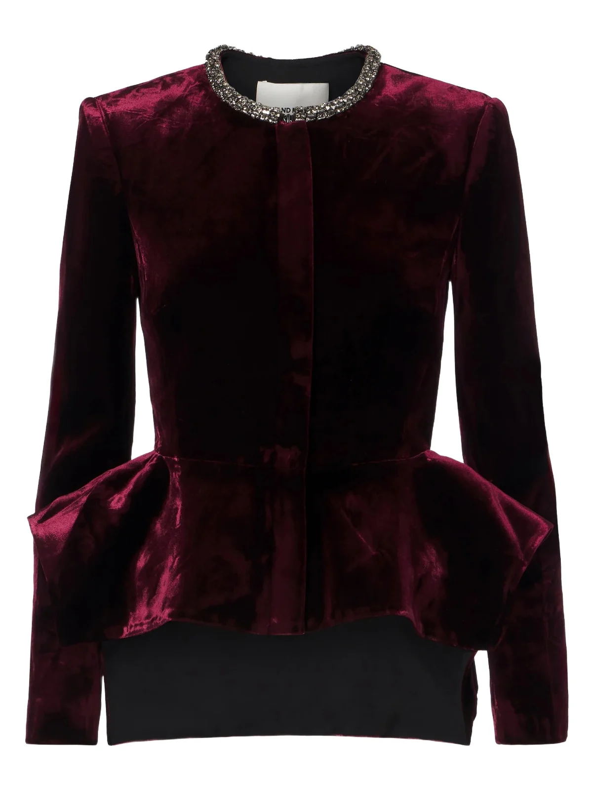 Embellished peplum velvet blazer Embellished peplum velvet blazer