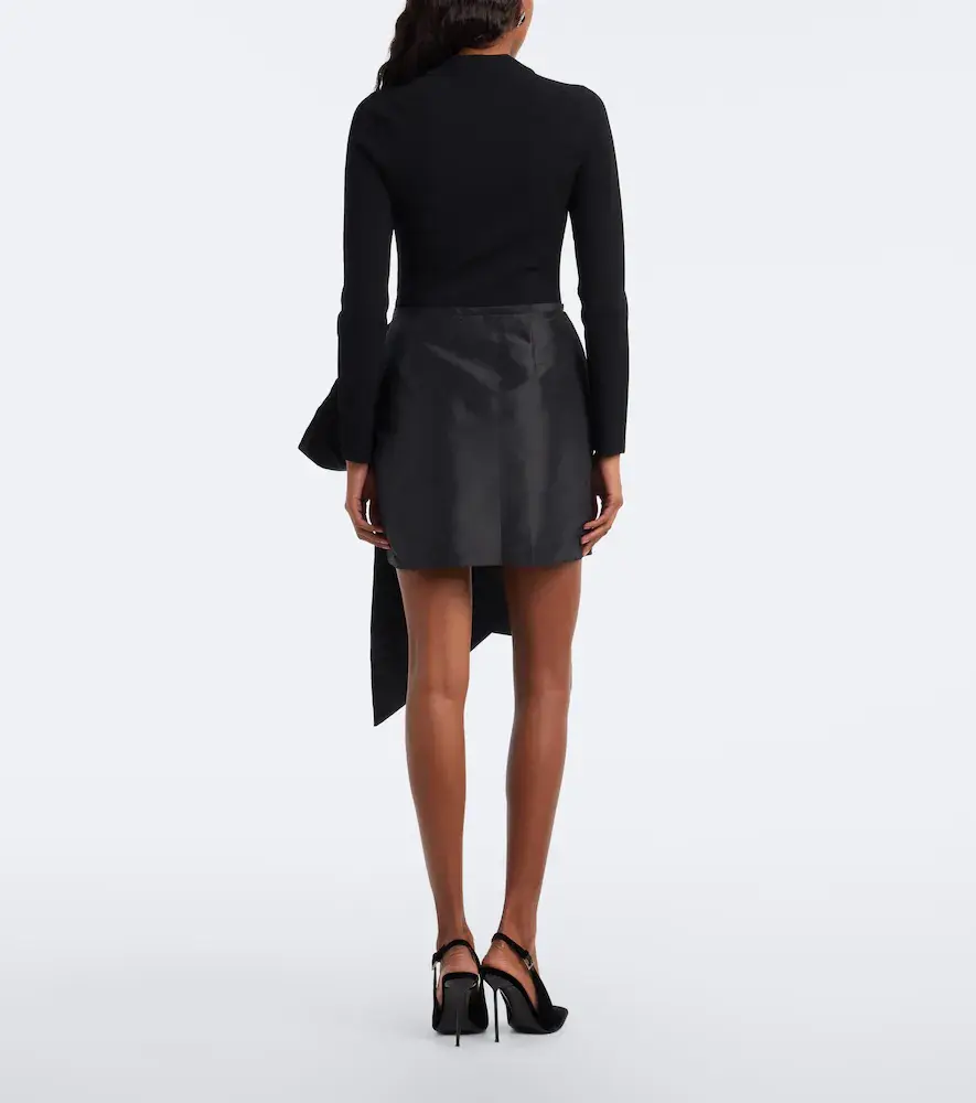 Simkhai Bow-detail knitted taffeta minidress | Thumbnail 4