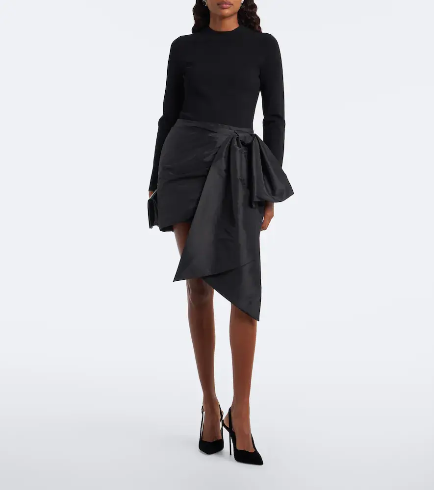 Simkhai Bow-detail knitted taffeta minidress | Thumbnail 6