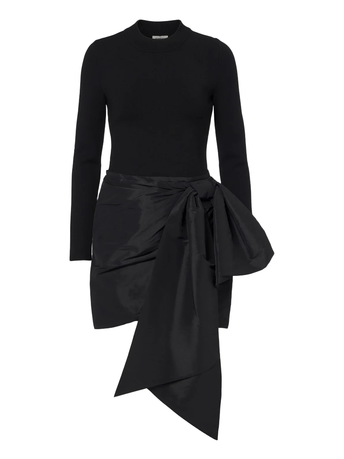 Simkhai Bow-detail knitted taffeta minidress