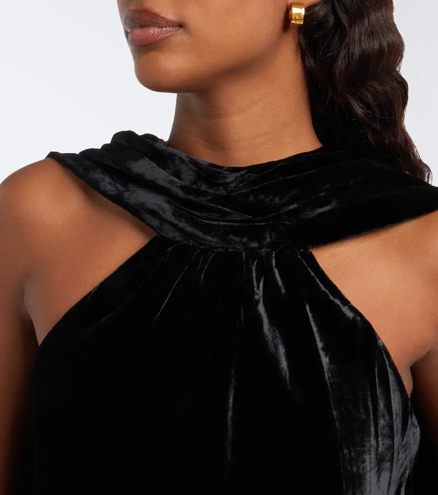Simkhai Scarlett draped caped velvet top | Thumbnail 2 Simkhai Scarlett draped caped velvet top | Thumbnail 2