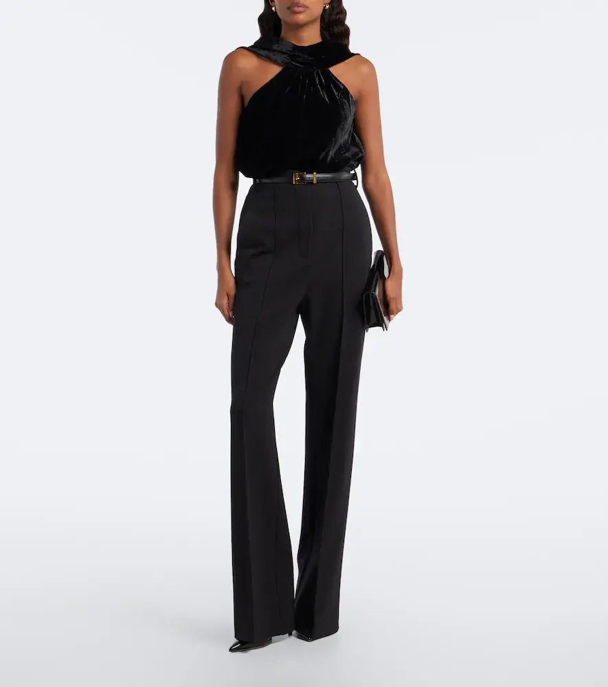 Simkhai Scarlett draped caped velvet top | Thumbnail 4 Simkhai Scarlett draped caped velvet top | Thumbnail 4