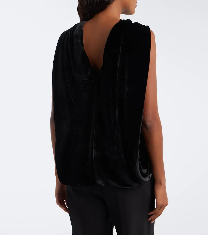 Simkhai Scarlett draped caped velvet top | Thumbnail 5 Simkhai Scarlett draped caped velvet top | Thumbnail 5