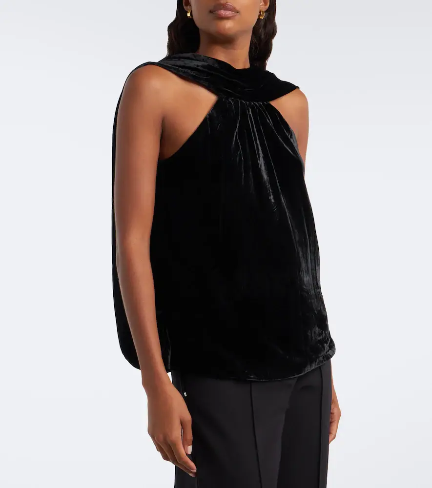 Simkhai Scarlett draped caped velvet top | Thumbnail 6 Simkhai Scarlett draped caped velvet top | Thumbnail 6