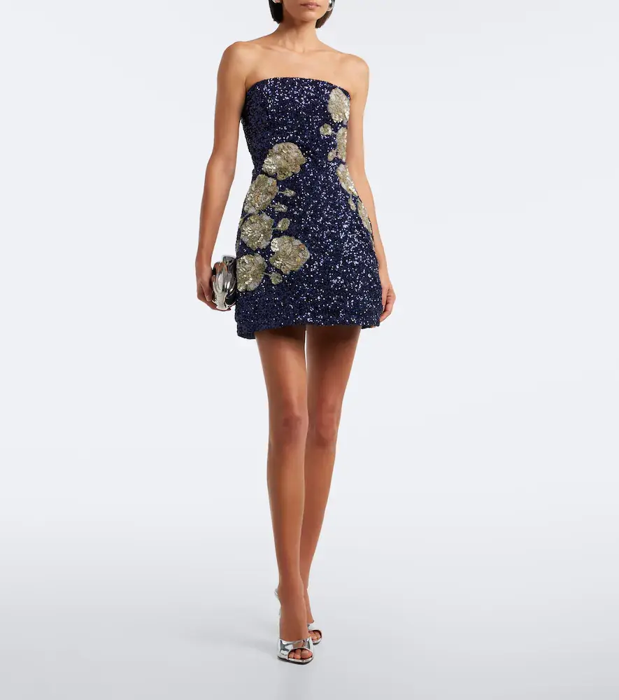 LA FUORI Là Fuori Midnight Rosette sequined silk corset dress | Thumbnail 3 LA FUORI Là Fuori Midnight Rosette sequined silk corset dress | Thumbnail 3
