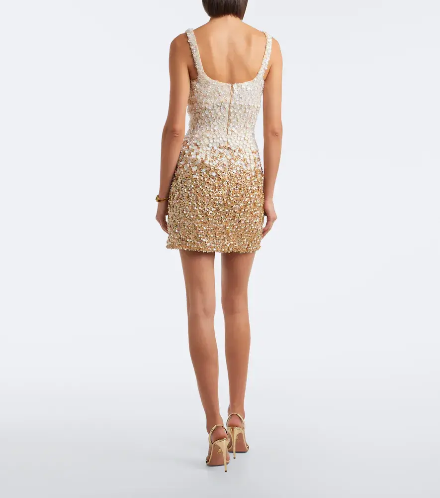 LA FUORI Là Fuori Embellished floral silk minidress | Thumbnail 3 LA FUORI Là Fuori Embellished floral silk minidress | Thumbnail 3