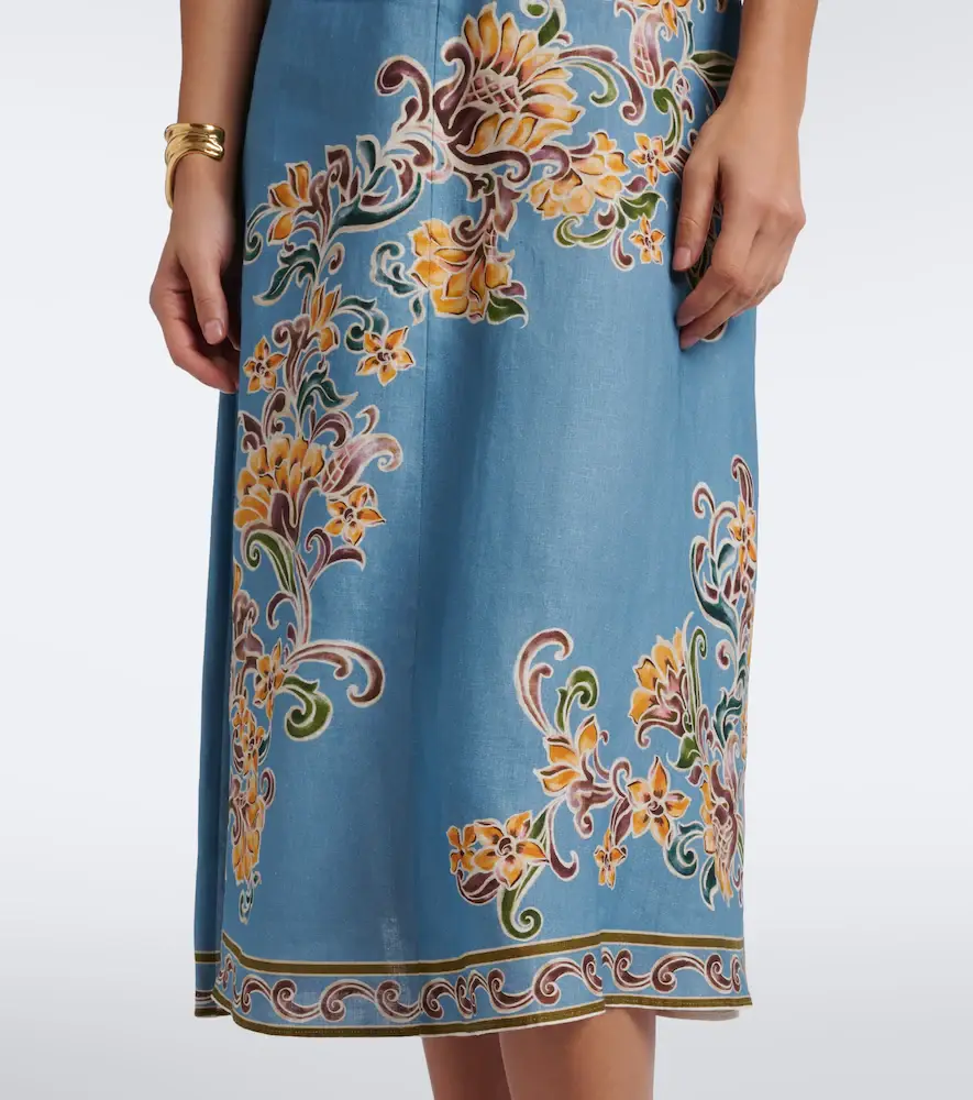 ALÉMAIS Alémais Joan floral linen midi dress | Thumbnail 2 ALÉMAIS Alémais Joan floral linen midi dress | Thumbnail 2
